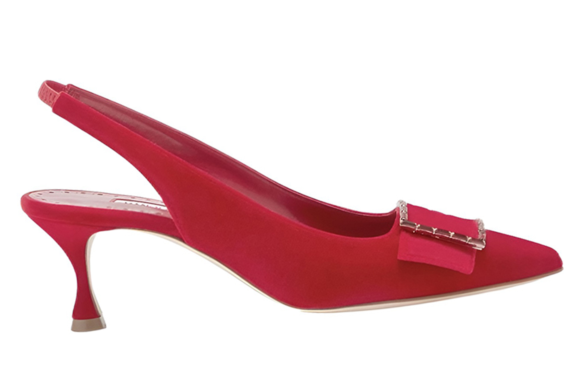(W) Manolo Blahnik Velvet High Heels 'Red' 圖 2