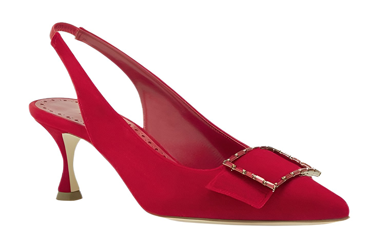 (W) Manolo Blahnik Velvet High Heels 'Red' 圖 3