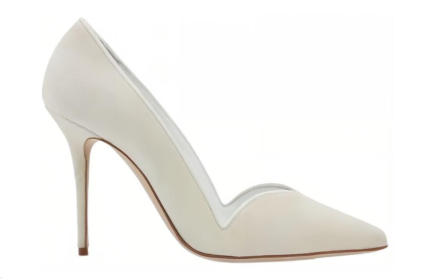 (W) Manolo Blahnik Velvet High Heels 'White' 圖 2