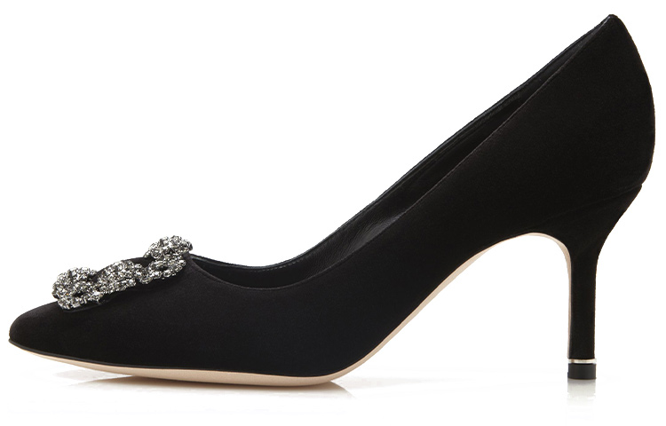 Buy (Women) Manolo Blahnik Velvet Jewel Buckle High Heels 'Elegant Black' 319-0995-0007