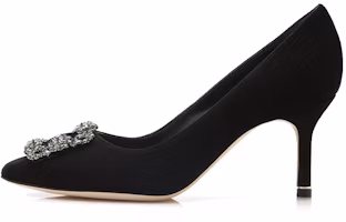 (Women) Manolo Blahnik Velvet Jewel Buckle High Heels 'Elegant Black' 319-0995-0007 (Women) Manolo Blahnik Velvet Jewel Buckle High Heels 'Elegant Black' 319-0995-0007