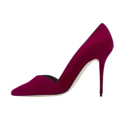 (W) Manolo Blahnik Velvet Pointed Toe High Heels 'Deep Burgundy'