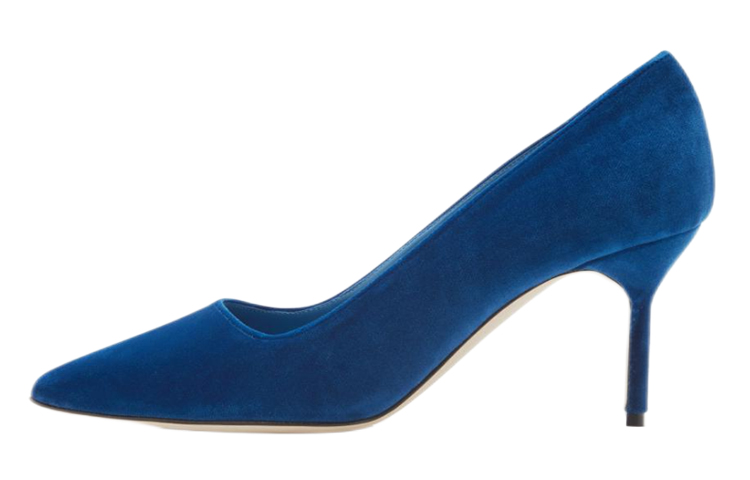 Buy (W) Manolo Blahnik Tacones Altos Punta Fina de Terciopelo 'Azul' 319-1133-0010