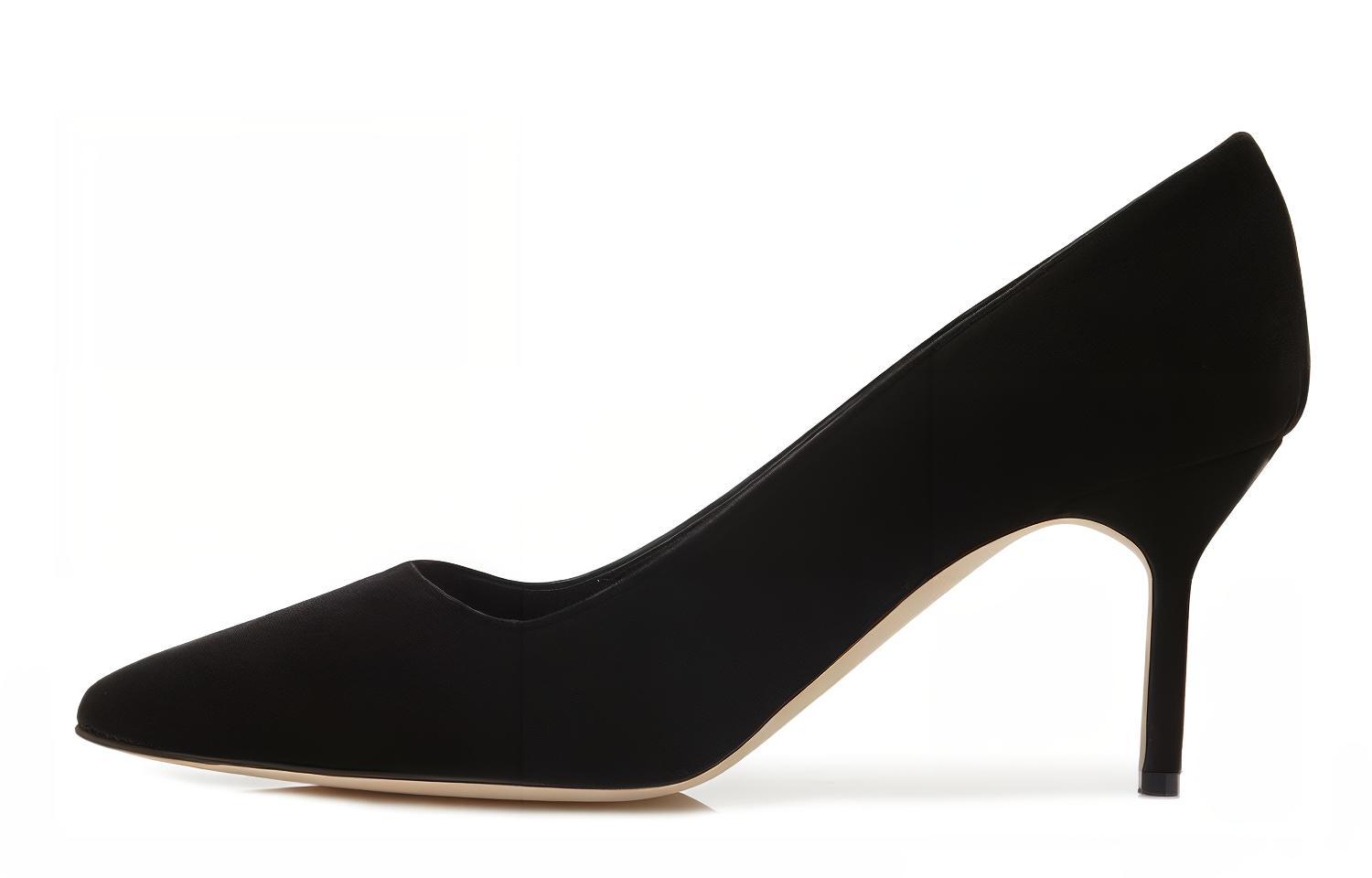(Women) Manolo Blahnik Velvet Pointed Toe High Heels 'Black' 319-1133-0001