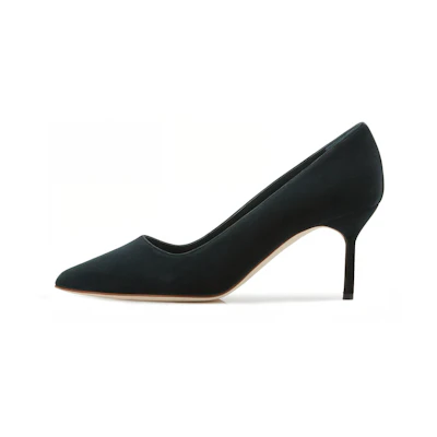 (W) Manolo Blahnik Velvet Pointed Toe High Heels 'Deep Green'