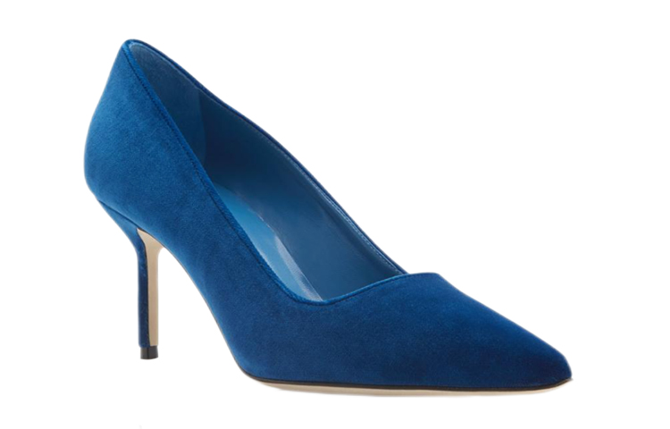 Order (W) Manolo Blahnik Tacones Altos Punta Fina de Terciopelo 'Azul' 319-1133-0010