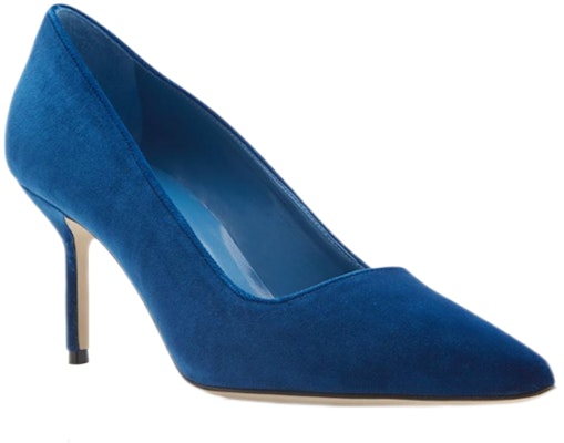 (W) Manolo Blahnik High Heels Beludru Ujung Lancip 'Biru' 319-1133-0010 Order (W) Manolo Blahnik High Heels Beludru Ujung Lancip 'Biru' 319-1133-0010