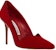 (W) 마놀로 블라닉 레드 벨벳 포인티드 하이힐 322-2159-0001