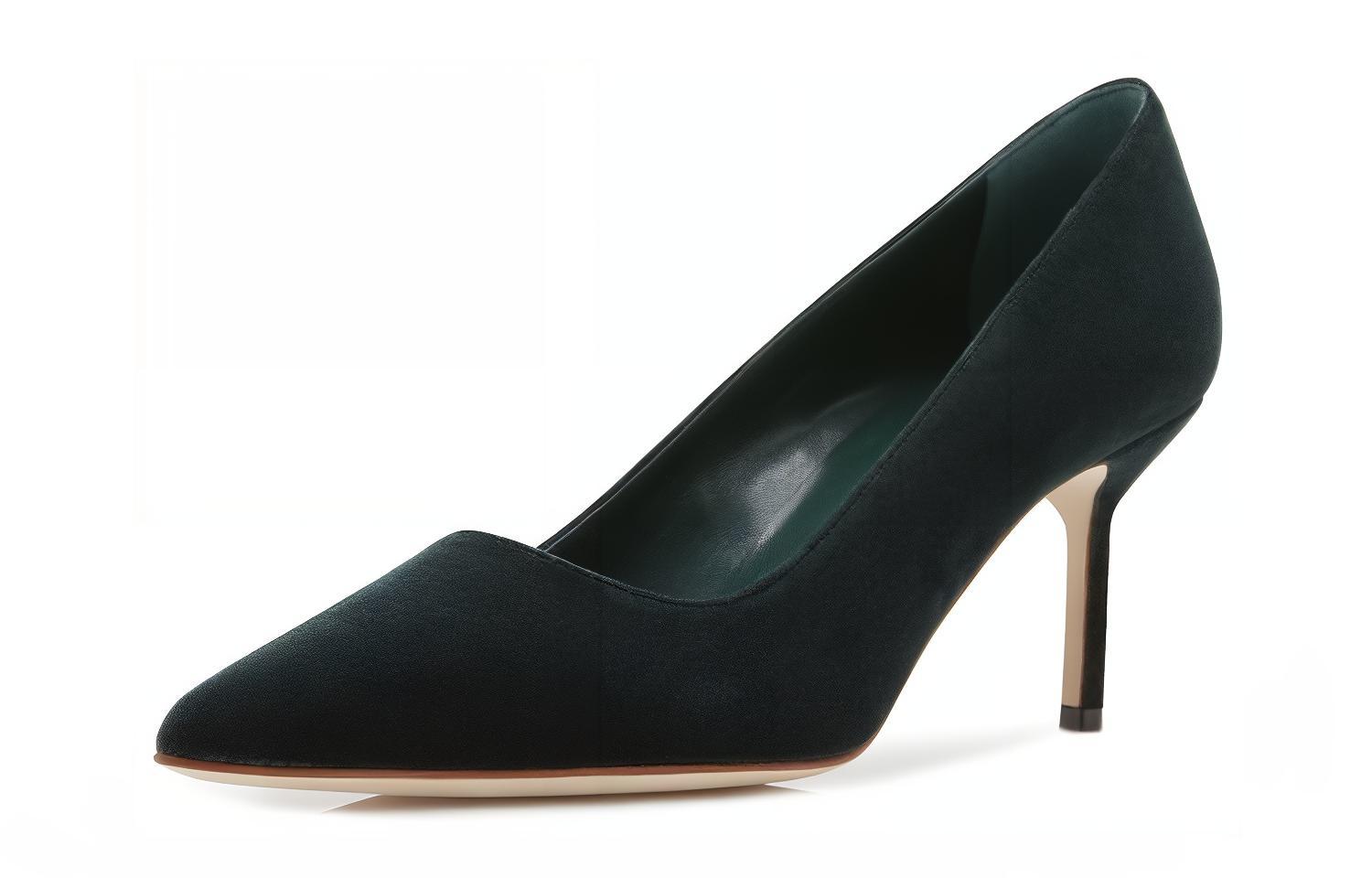 (W) Manolo Blahnik Velvet Pointed Toe High Heels 'Deep Green' 圖 3