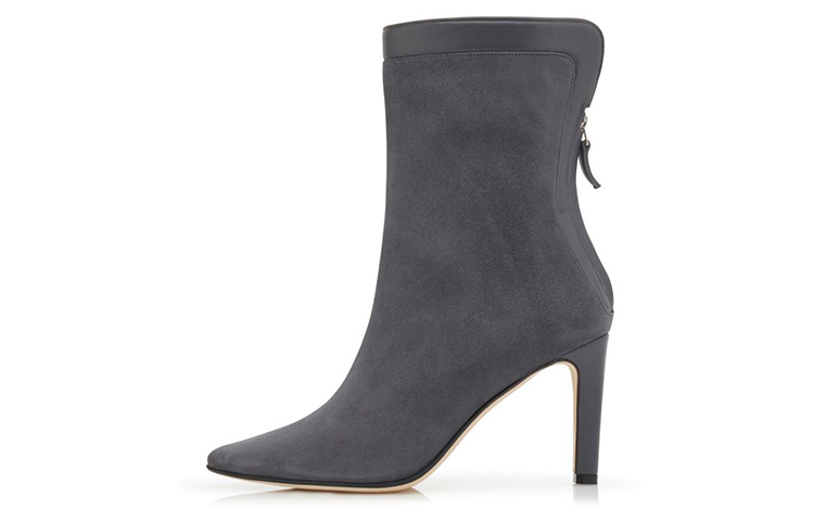 (Women) Manolo Blahnik Zippered Ankle Boot 'Grey Suede' 322-2401-0004