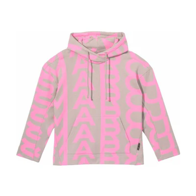 (Women) MARC JACOBS Logo All-Over Print Pink Hoodie Women. C632P26SP22296