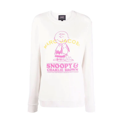 (Women) Marc Jacobs Peanuts Cartoon Print Crewneck Sweatshirt White C604P29PF1177