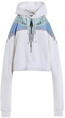 (W) マルセロバーロン ホワイトフェザーウィングプリント オフショルダークロップフーディー CWBB020S186302460188 Buy (W) マルセロバーロン ホワイトフェザーウィングプリント オフショルダークロップフーディー CWBB020S186302460188