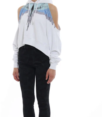 (W) マルセロバーロン ホワイトフェザーウィングプリント オフショルダークロップフーディー CWBB020S186302460188 Lookbook (W) マルセロバーロン ホワイトフェザーウィングプリント オフショルダークロップフーディー CWBB020S186302460188