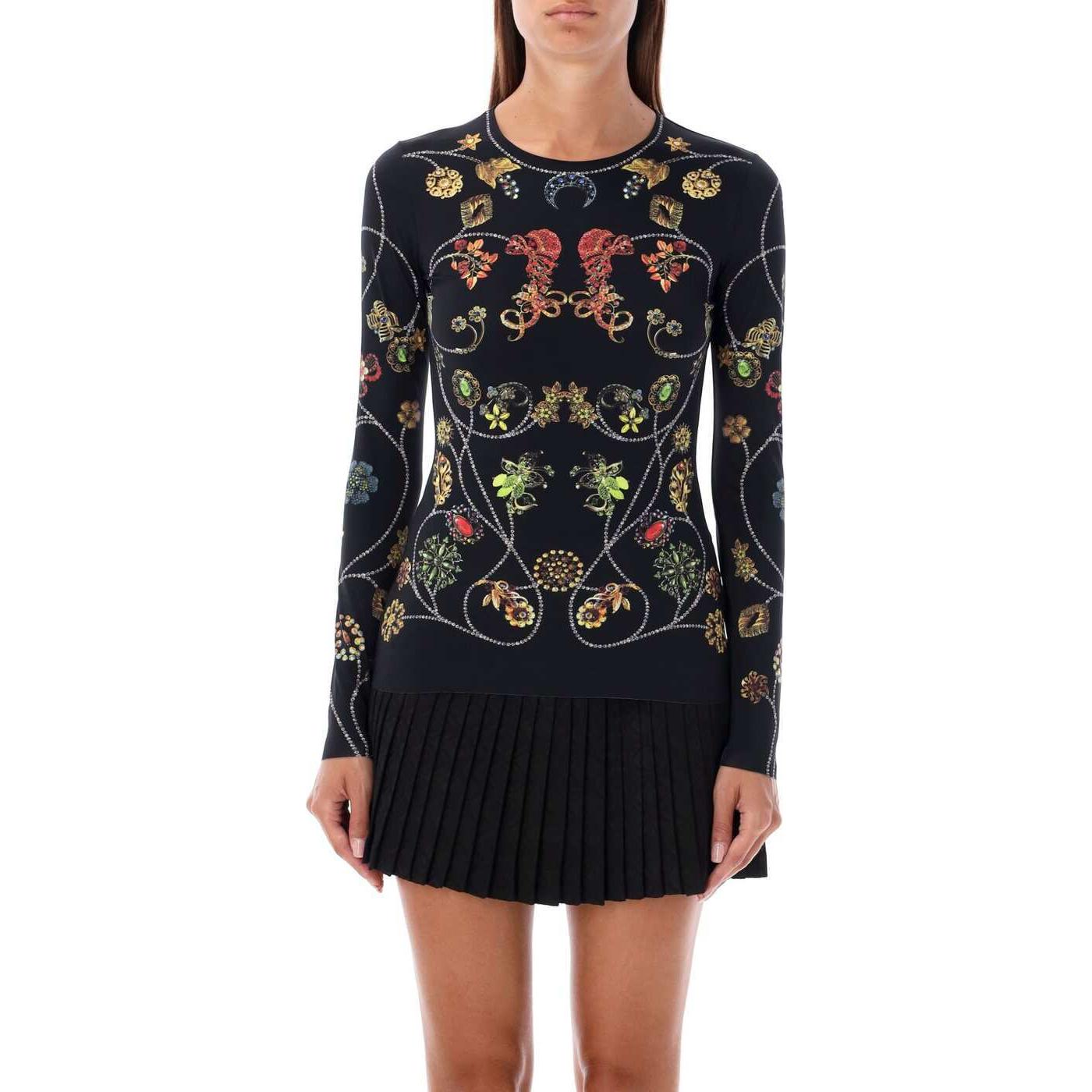 (Women) Marine Serre  All-Over Print Slim-Fit Long Sleeve Sweater Multicolor WTS006ACJER0057PT04