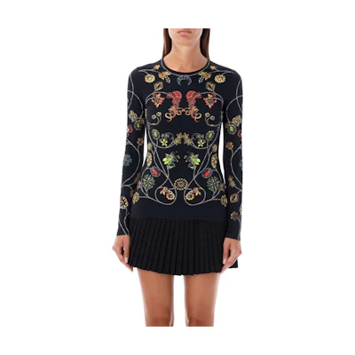 (Women) Marine Serre All-Over Print Slim-Fit Long Sleeve Sweater Multicolor WTS006ACJER0057PT04