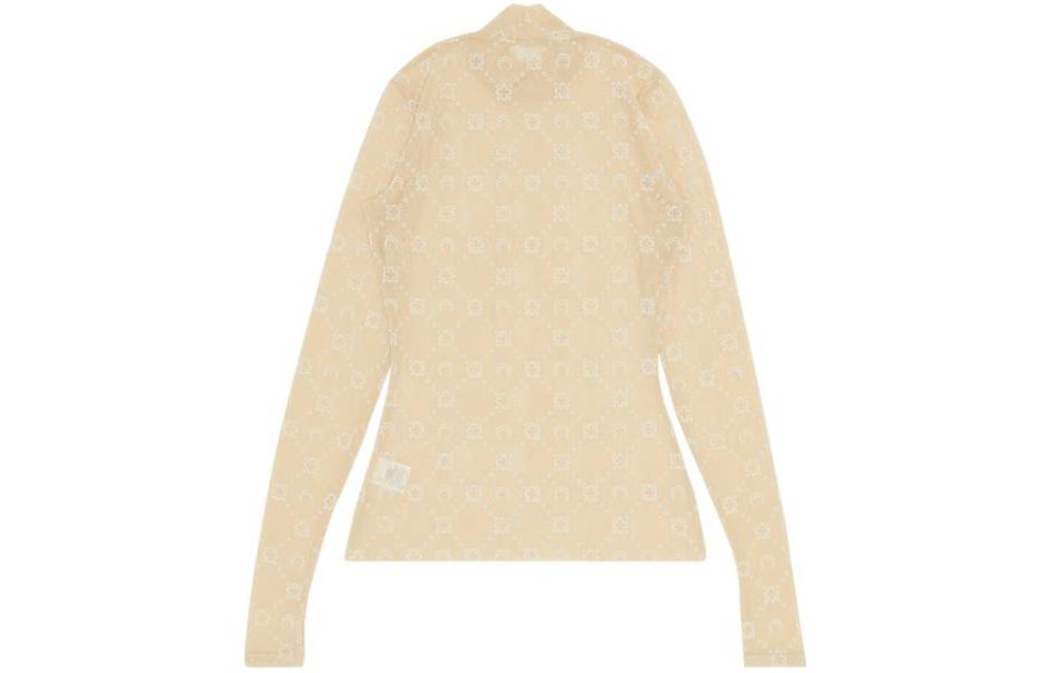 Lookbook (W) Marine Serre 米色滿版印花高領長袖上衣 UW033SS23W