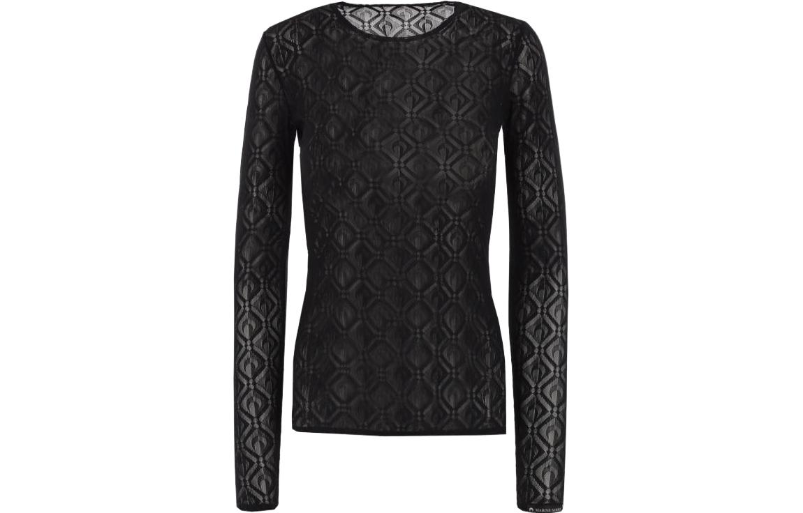 Order (W) Marine Serre Baju Hitam Slim Fit Lengan Panjang Kotak-Kotak. WTO068CJER0006BK99