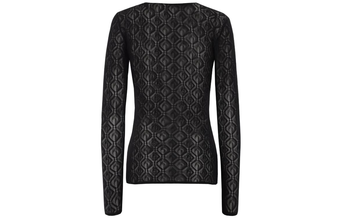 Lookbook (W) Marine Serre Baju Hitam Slim Fit Lengan Panjang Kotak-Kotak. WTO068CJER0006BK99