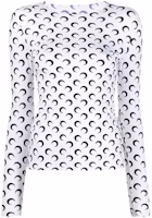 (Women) Marine Serre Crescent Moon Print Slim Fit Long Sleeve Top T068ICONWSS2209 (Women) Marine Serre Crescent Moon Print Slim Fit Long Sleeve Top T068ICONWSS2209
