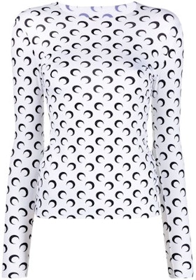 (W) Marine Serre Baju Lengan Panjang Slim Fit Cetakan Bulan Sabit T068ICONWSS2209 Order (W) Marine Serre Baju Lengan Panjang Slim Fit Cetakan Bulan Sabit T068ICONWSS2209