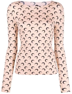 (W) Marine Serre Baju Lengan Panjang Slim Fit Cetakan Bulan Sabit T068ICONWSS2209 Lookbook (W) Marine Serre Baju Lengan Panjang Slim Fit Cetakan Bulan Sabit T068ICONWSS2209