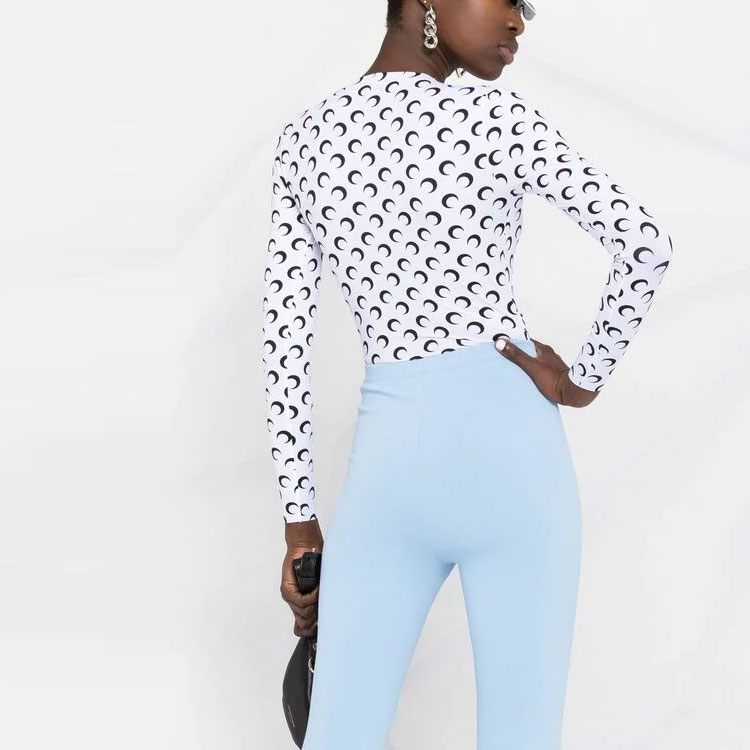 Details for (W) Marine Serre Baju Lengan Panjang Slim Fit Cetakan Bulan Sabit T068ICONWSS2209