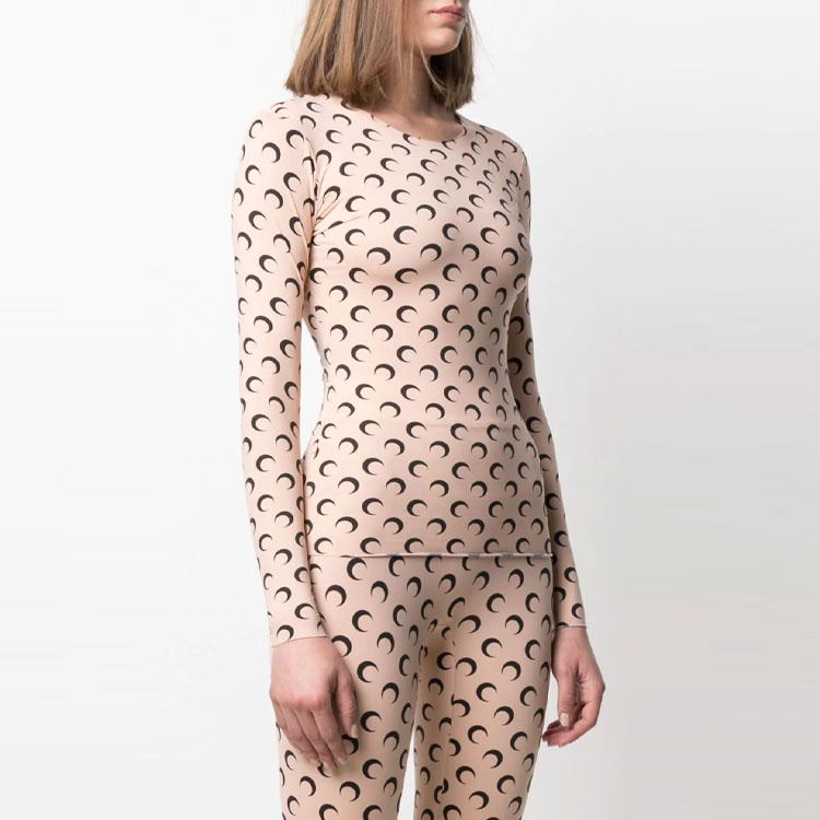 Cheap (W) Marine Serre Baju Lengan Panjang Slim Fit Cetakan Bulan Sabit T068ICONWSS2209