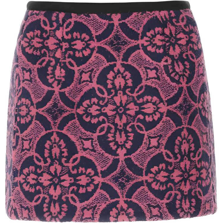 (Women) Marine Serre  Monogram Elastic Mini Skirt - Casual Short Skirt S098SS23WWOVCO000507
