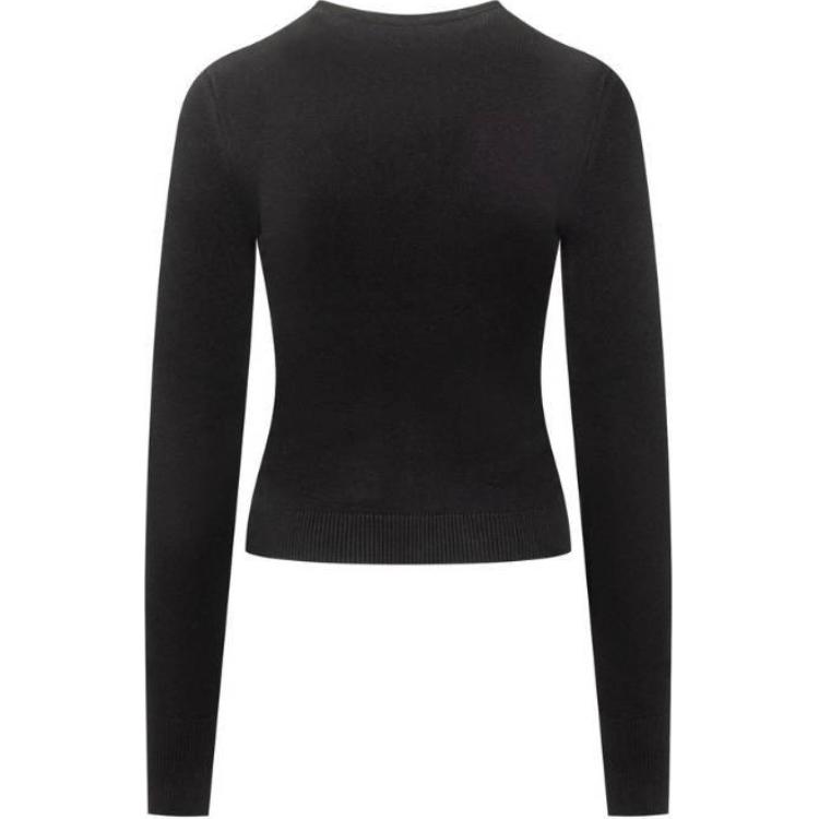 Lookbook (W) Marine Serre Slim Fit Crewneck Pullover Lengan Panjang Sweater Hitam WTK014ACKNI0511-BK99