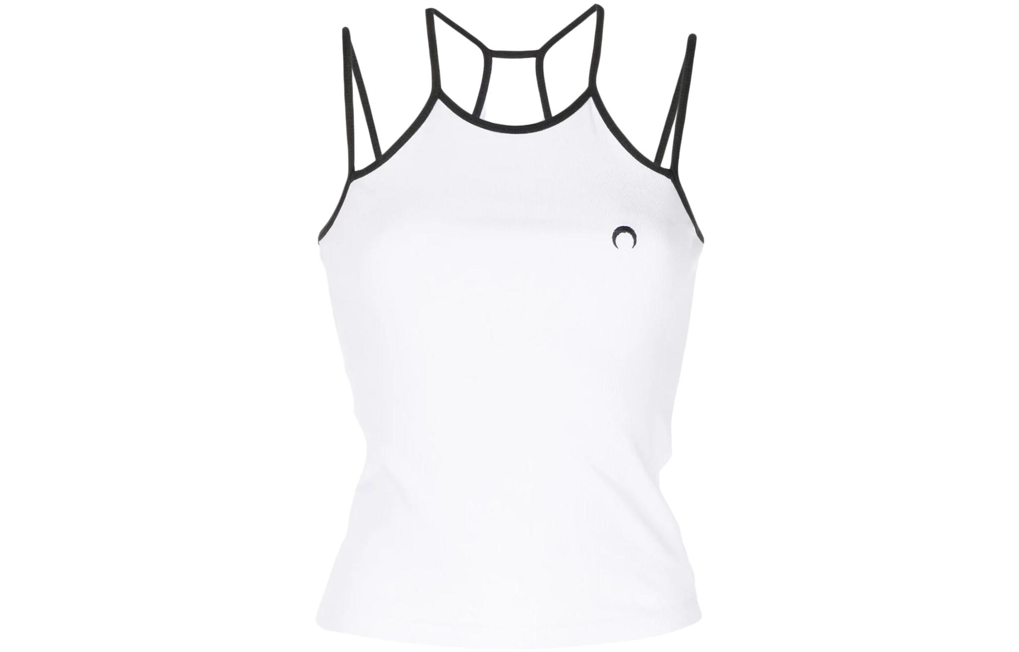 (Women) Marine Serre  White Sleeveless Tank Top with Back Logo Detailing T353SS23WS23