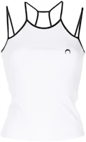 (Women) Marine Serre White Sleeveless Tank Top with Back Logo Detailing T353SS23WS23 (Women) Marine Serre White Sleeveless Tank Top with Back Logo Detailing T353SS23WS23