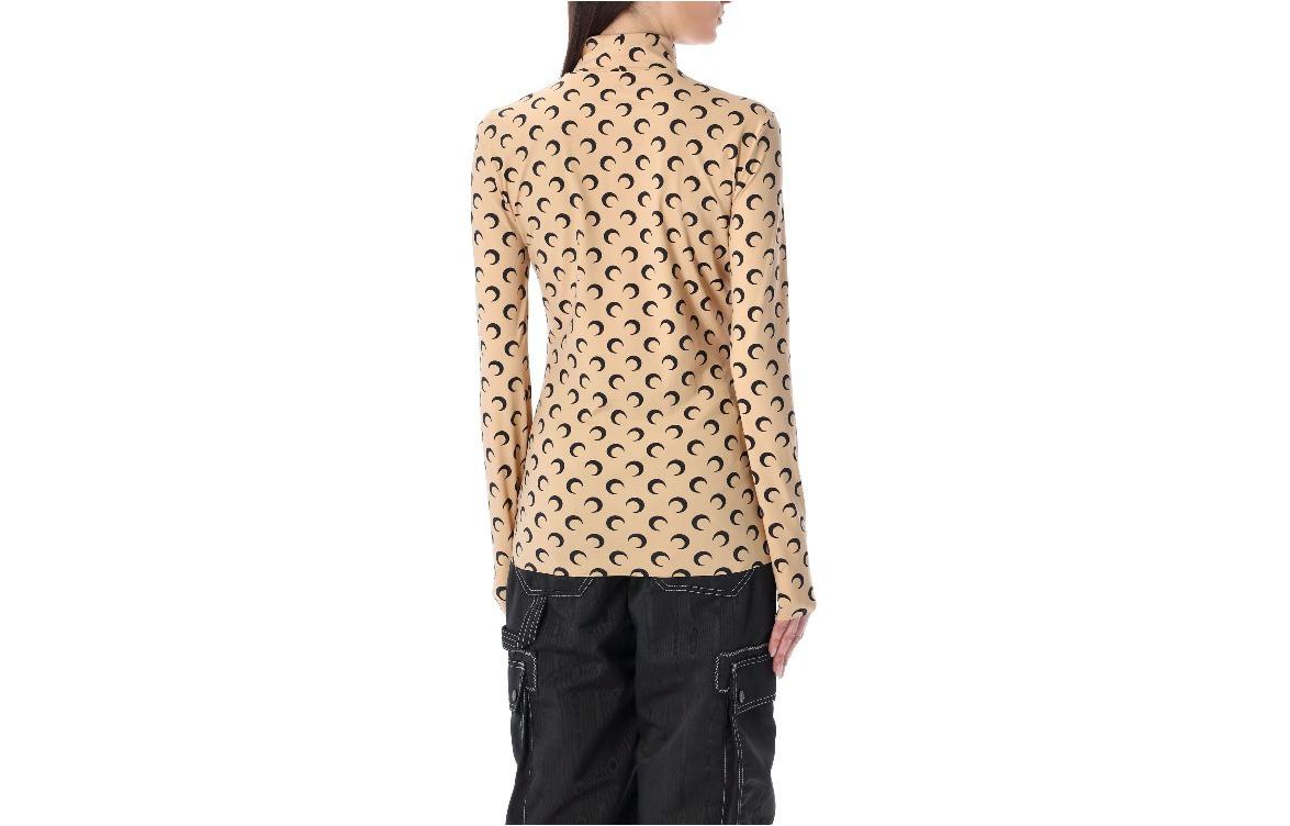 Lookbook (W) Marine Serre 字母印花高領修身長袖上衣 黃色 女款 WTS005CJER0001TA10-YELLOW