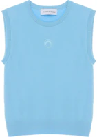 (Women) Marine Serre Crescent Moon Embroidered Sleeveless Tank Top Blue - FW24 WTK043A-BLUE (Women) Marine Serre Crescent Moon Embroidered Sleeveless Tank Top Blue - FW24 WTK043A-BLUE