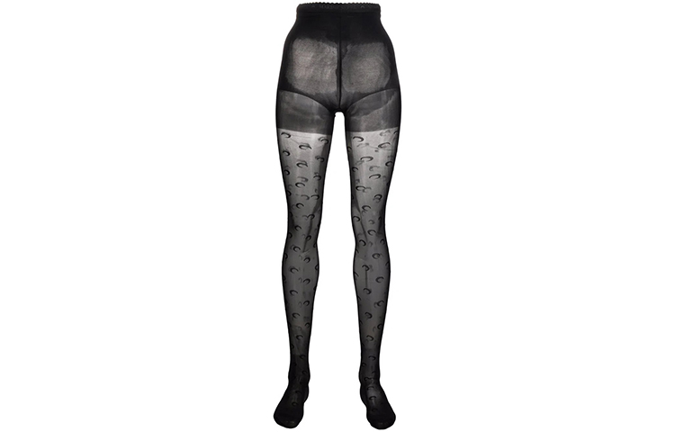 (Women) Marine Serre FW21 Moon-pattern Tights  Black UW012ICONWFW2100