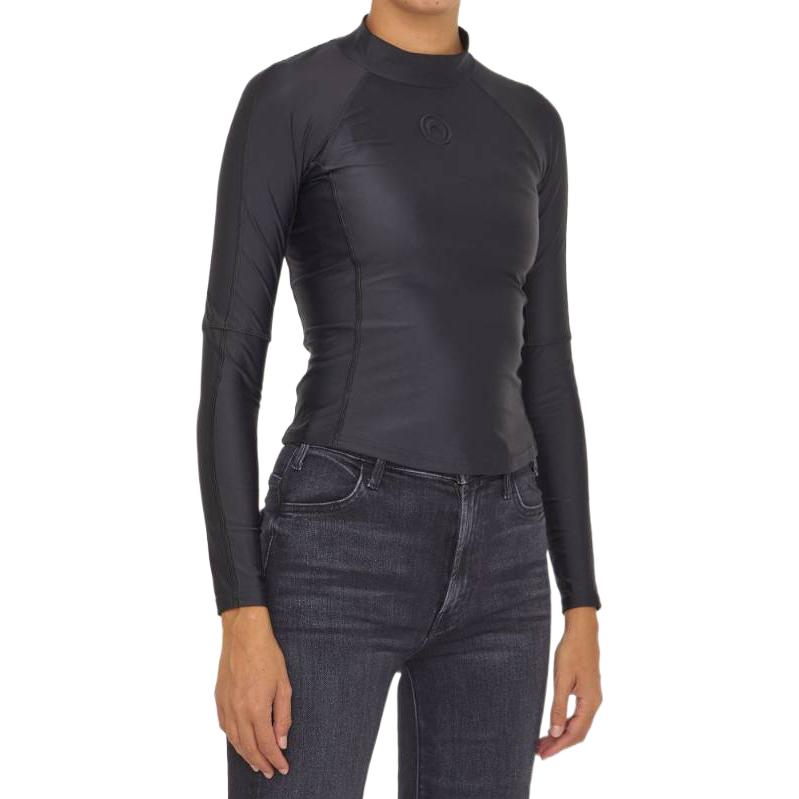 Shop (W) Marine Serre FW22 黑色高領長袖標誌T恤 T221ICONWFW2200