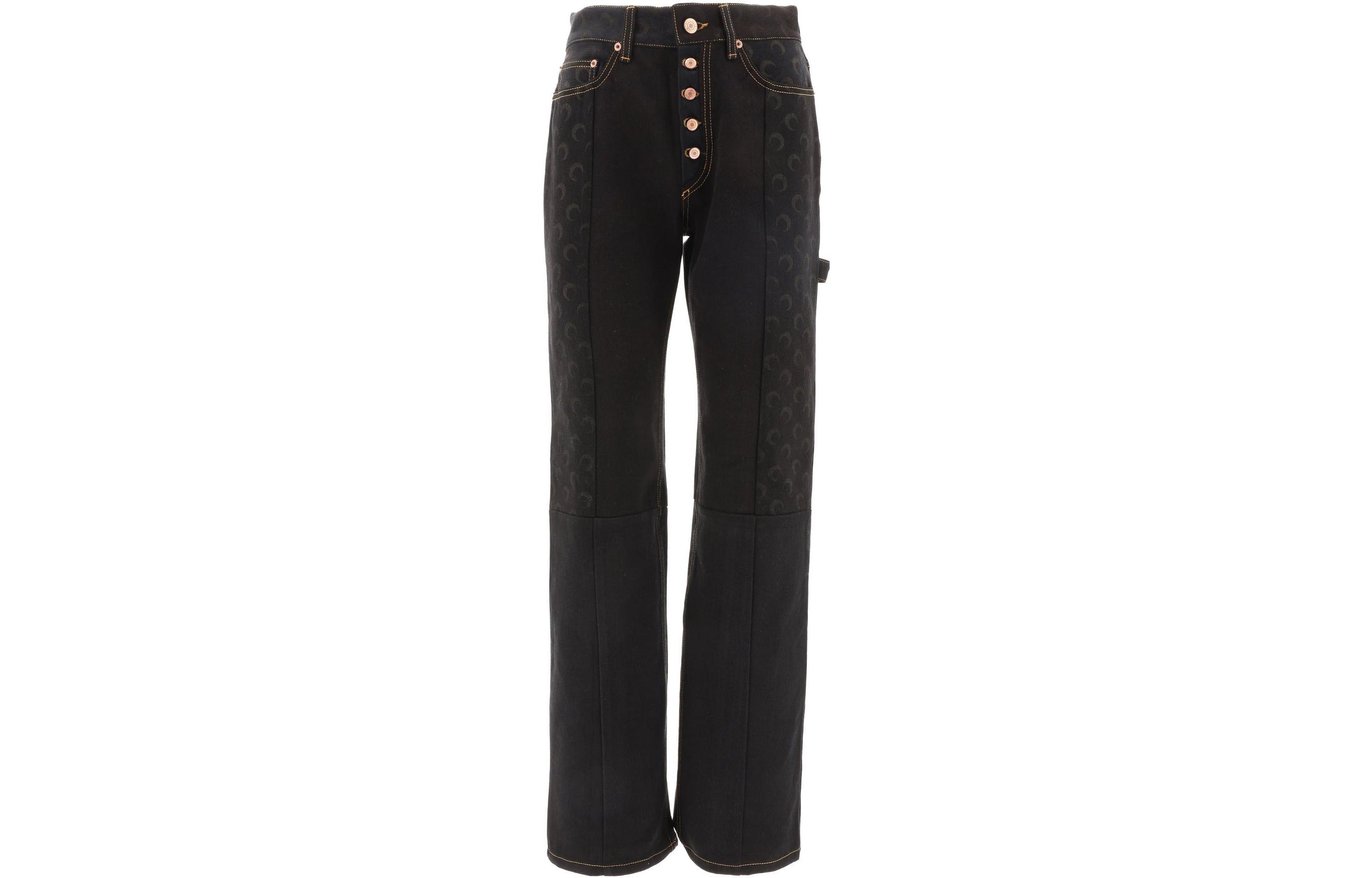 (Women) Marine Serre FW22 High-Waisted Black Jeans for Women P141FW22WUDENCO000400BLAC