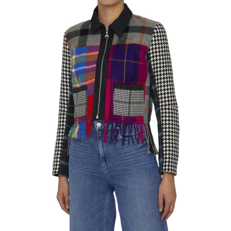 Lookbook (W) Marine Serre FW22 女款多色格紋流蘇拉鍊外套 085FW22WU206