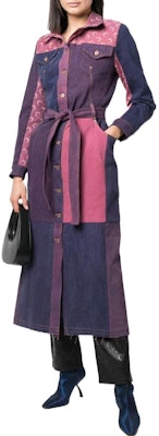 (W) Marine Serre 2022秋冬紅色拼布單排扣長版牛仔外套 女款 C049WU07 Lookbook (W) Marine Serre 2022秋冬紅色拼布單排扣長版牛仔外套 女款 C049WU07