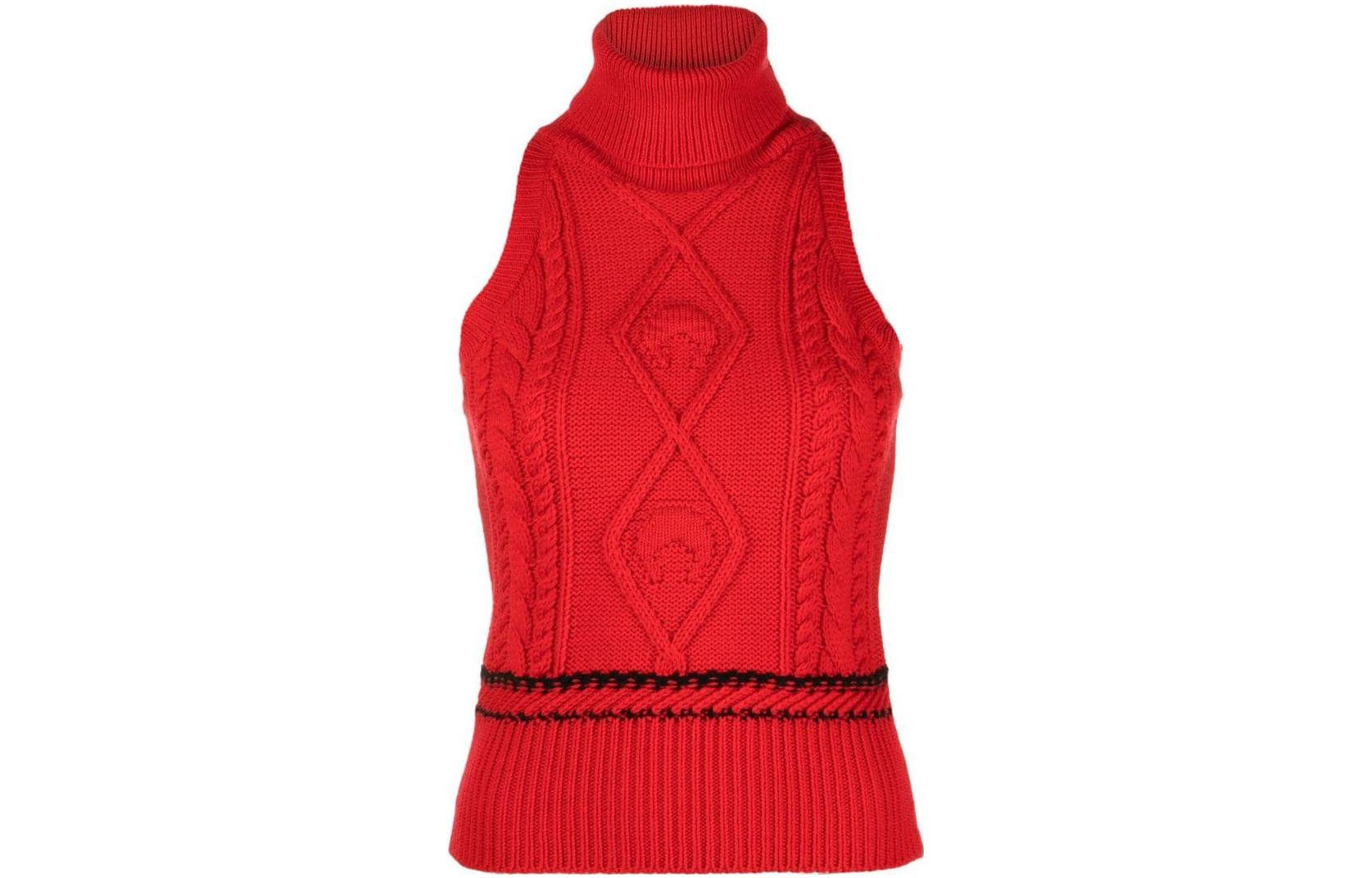 Order (W) Marine Serre FW22 無袖高領羊毛針織背心橙色毛衣 T289FW22WKNIWO03002RED02