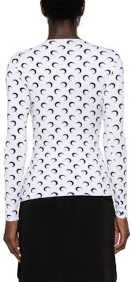 (W) Marine Serre FW23 修身月亮印花長袖白色T恤 WTO068WH00 Shop (W) Marine Serre FW23 修身月亮印花長袖白色T恤 WTO068WH00