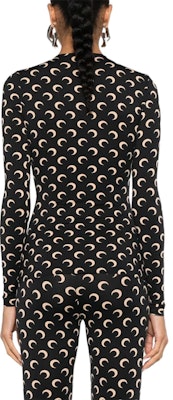 (W) Marine Serre FW24 黑色印花長袖圓領T恤 WTS006ACJER0001-BLACK Shop (W) Marine Serre FW24 黑色印花長袖圓領T恤 WTS006ACJER0001-BLACK