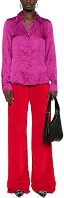 (W) Camisa Manga Larga Púrpura Estampada Marine Serre FW24 Dobladillo Curvado. WSI023ACWOV0035PU40-PURPLE Lookbook (W) Camisa Manga Larga Púrpura Estampada Marine Serre FW24 Dobladillo Curvado. WSI023ACWOV0035PU40-PURPLE