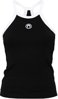 (Women) Marine Serre FW24 Slim Embroidered Black Sleeveless Tank Top. WTT011ACJER0011F24-BLACK (Women) Marine Serre FW24 Slim Embroidered Black Sleeveless Tank Top. WTT011ACJER0011F24-BLACK