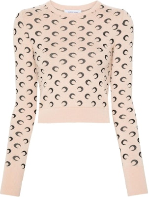 (W) Marine Serre FW24 修身提花露腰針織毛衣 淺棕色 WTK014ACKNI0033TA10 Order (W) Marine Serre FW24 修身提花露腰針織毛衣 淺棕色 WTK014ACKNI0033TA10