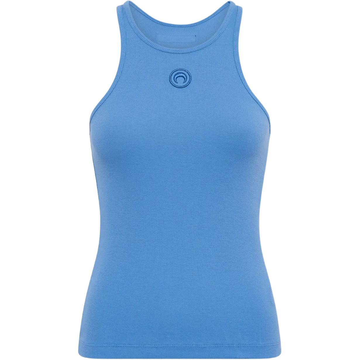 (Women) Marine Serre FW25 Logo Embroidered Ribbed Knit Tank Top. WTT014ACJER0011-BB01