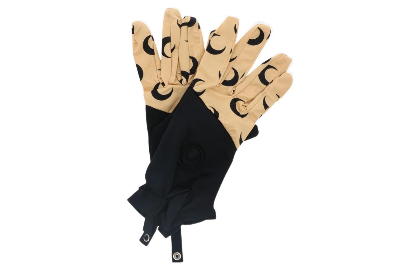 (Women) Marine Serre Moon Print Gloves  Black/Beige. A012ICONWFW22JERPA000109