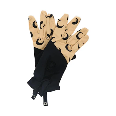(Women) Marine Serre Moon Print Gloves Black/Beige. A012ICONWFW22JERPA000109