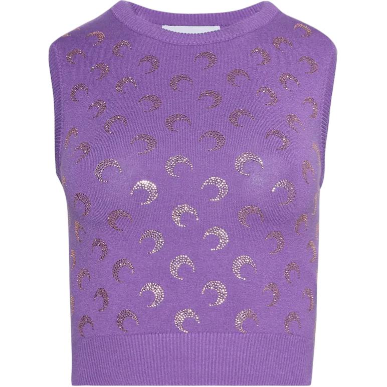 (Women) Marine Serre Sequin Knit Tank Top Women Purple WTK043A-RKNI0001-PU20