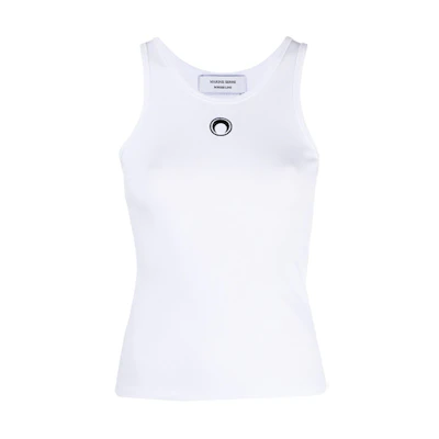 (Women) Marine Serre SS21 Logo Embroidered Tank Top Women’s White UW010ICONWJERCO0030